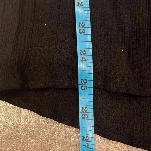 ❤️2/$30❤️[M]Kismet  Black Lace Trimed Square Neck LS Blouse - Picture 10 of 10